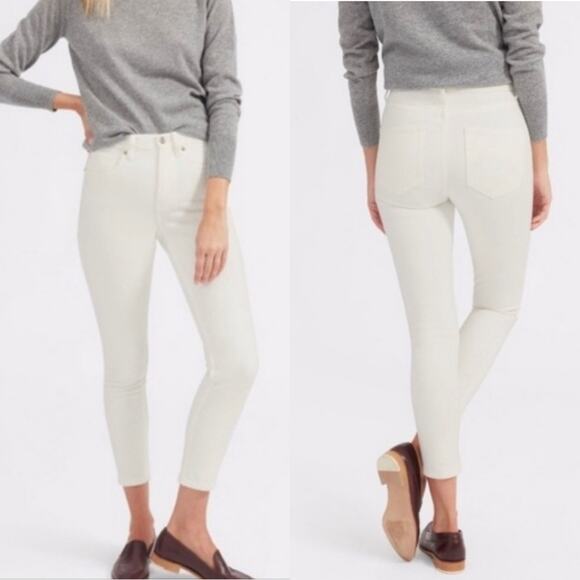 Everlane Jeans Womens 25 Ankle White Skinny 9” Mid Rise Casual Stretch Neutral - Picture 10 of 10